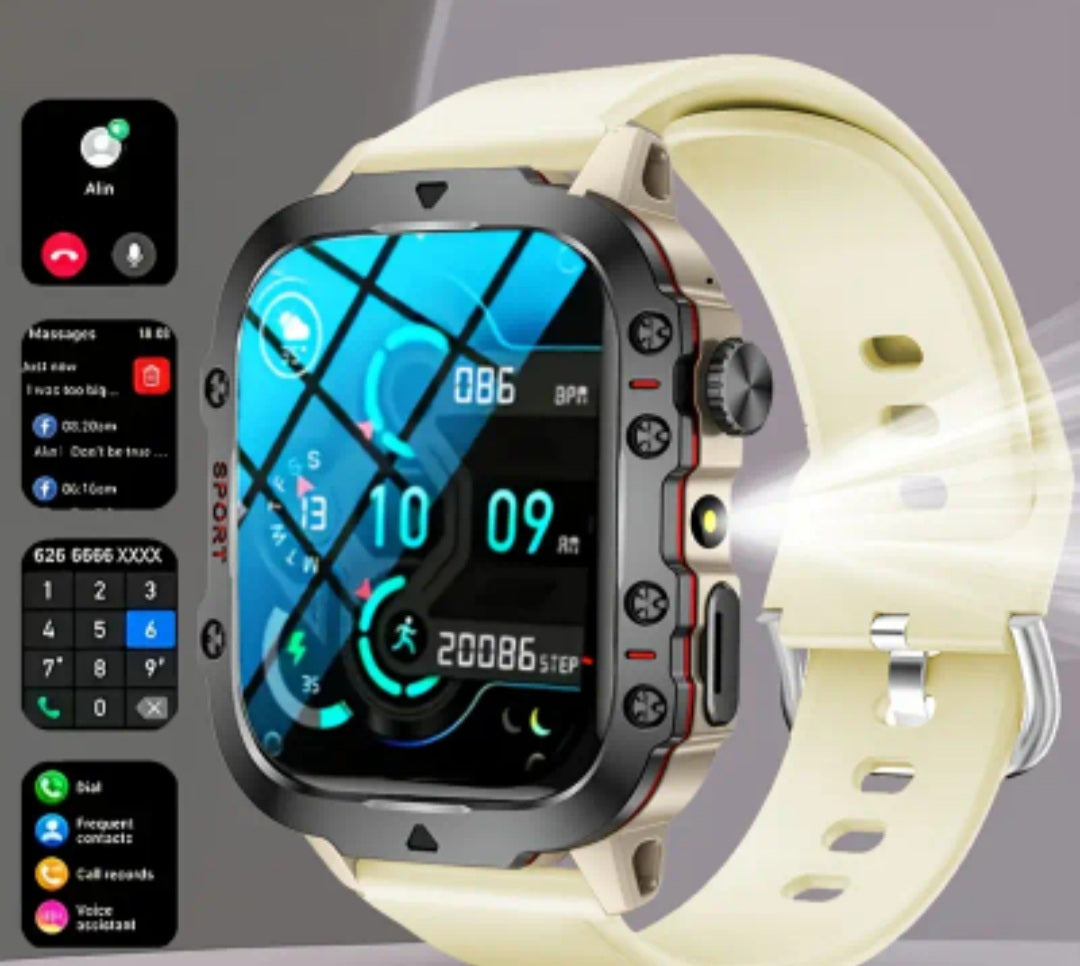 Full-Screen Smartwatch with Wireless Calling & Message Reminders – Silicone Strap