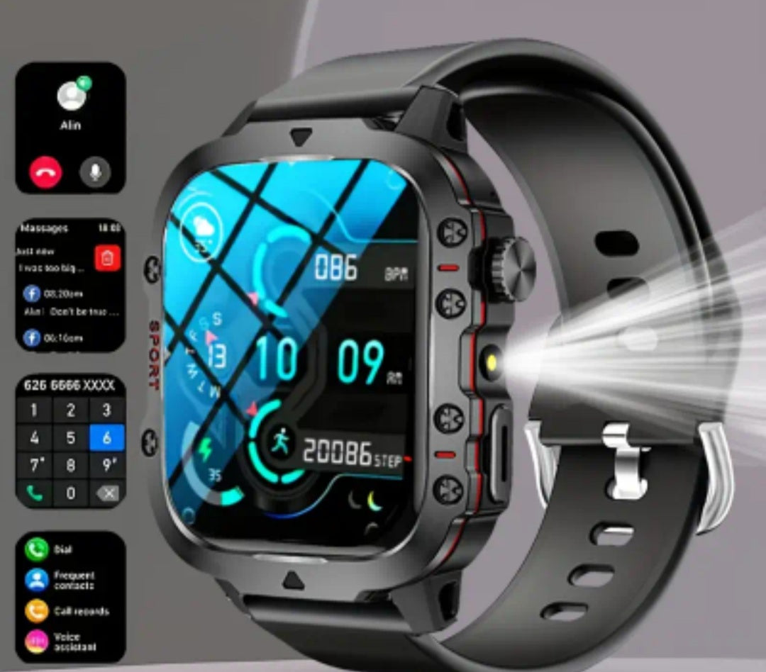 Full-Screen Smartwatch with Wireless Calling & Message Reminders – Silicone Strap