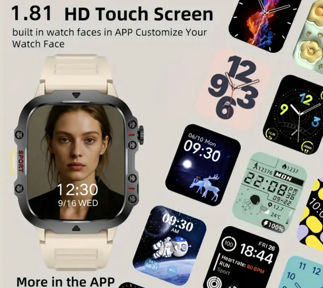 Full-Screen Smartwatch with Wireless Calling & Message Reminders – Silicone Strap